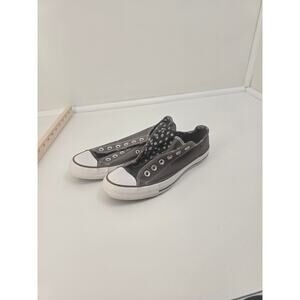 Converse Chuck Taylor Womens Size 7 Gray Double Tongue Polka Dot lined All Star
